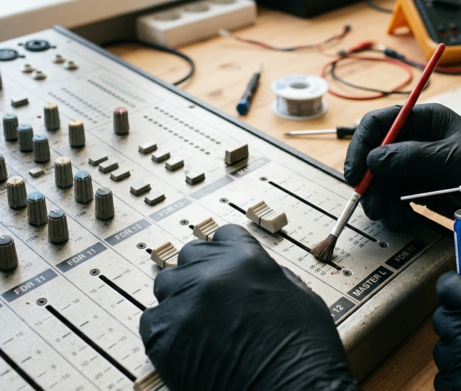 Mixer repair fader cleaning at Brocky's Electronics Sunshine Coast
