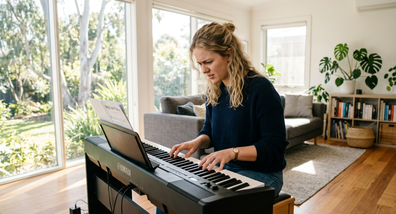 Digital piano repair needed, frustrated musician with unresponsive keys Sunshine Coast
