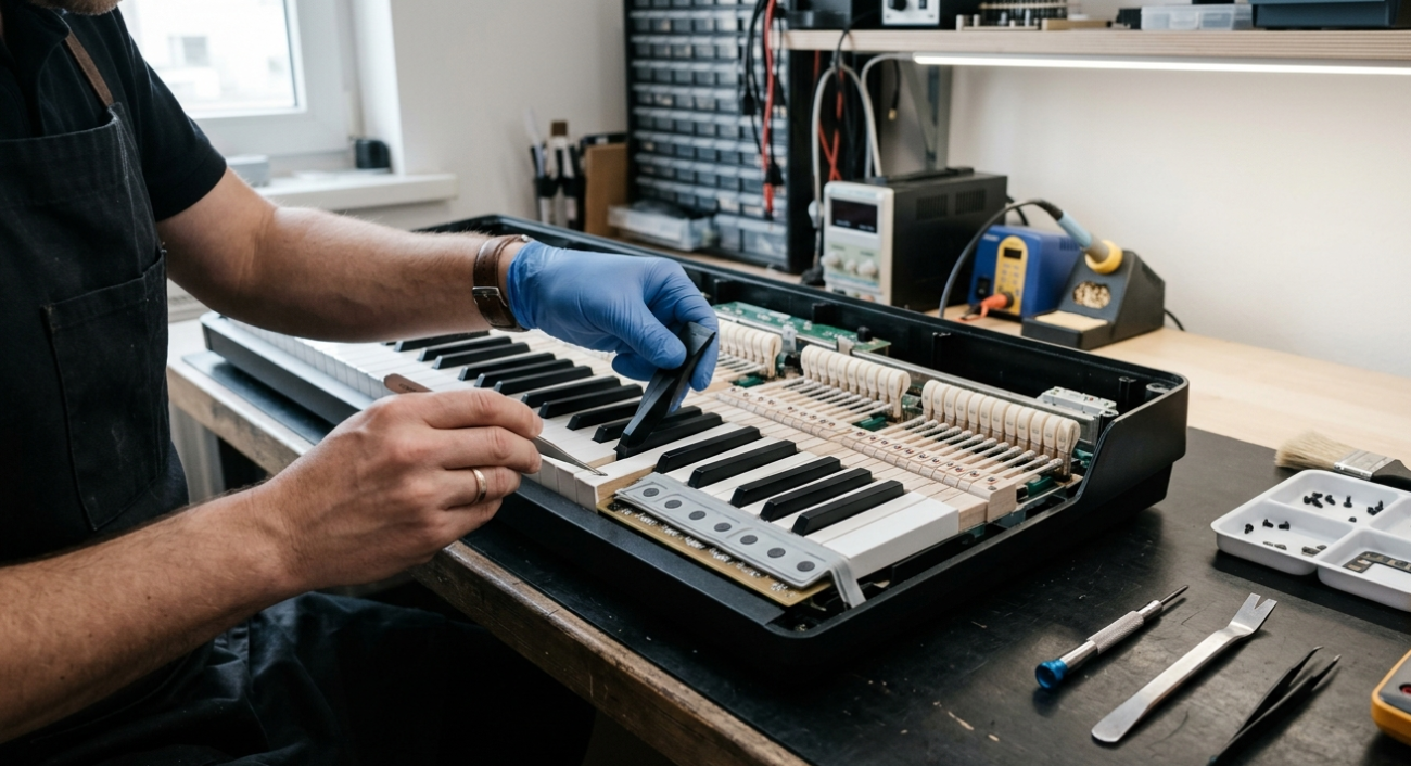 Digital piano keys not working stuck key repair Sunshine Coast, Brocky's Electronics