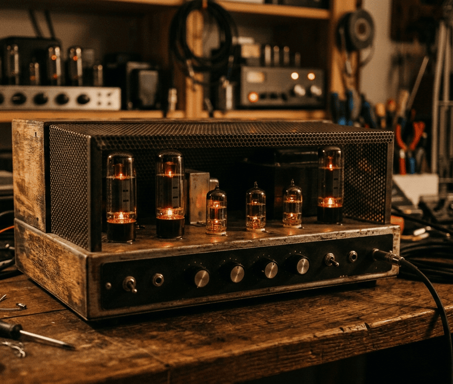 Valve amplifier repair glowing tubes Sunshine Coast audio workshop