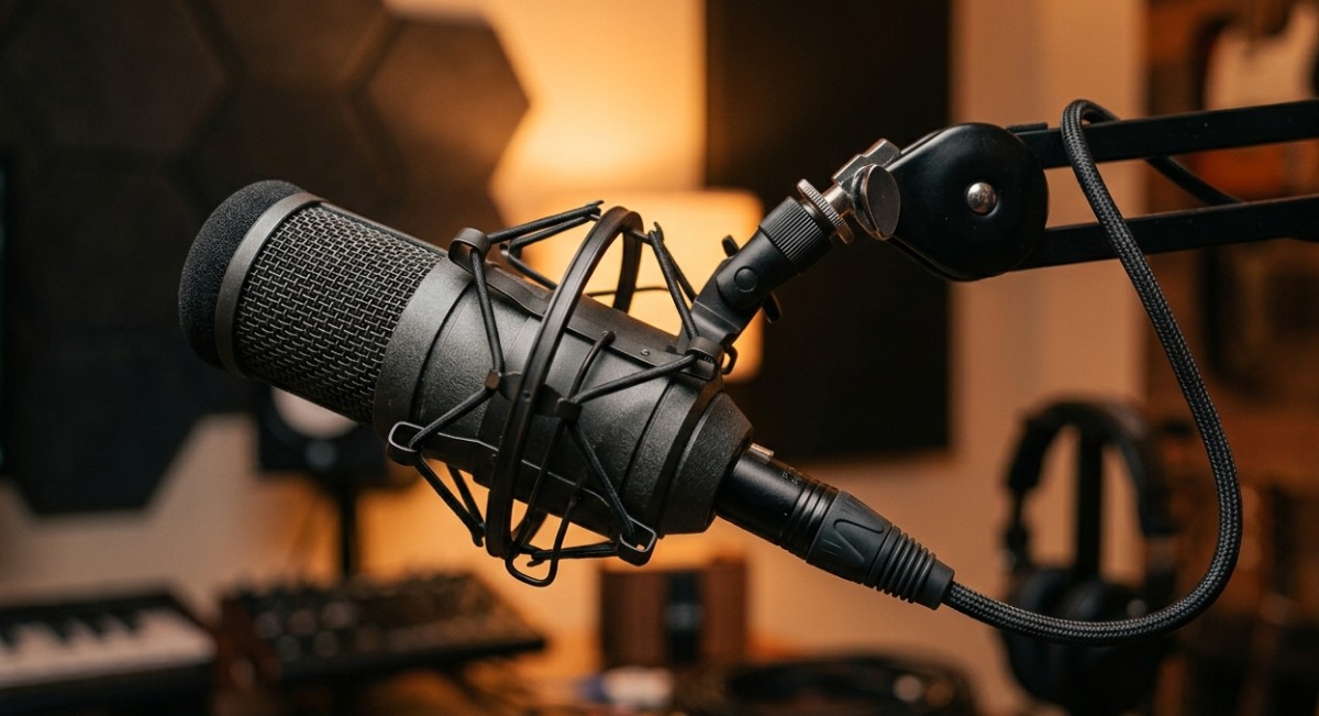 Microphone repair Sunshine Coast technician inspecting XLR connector